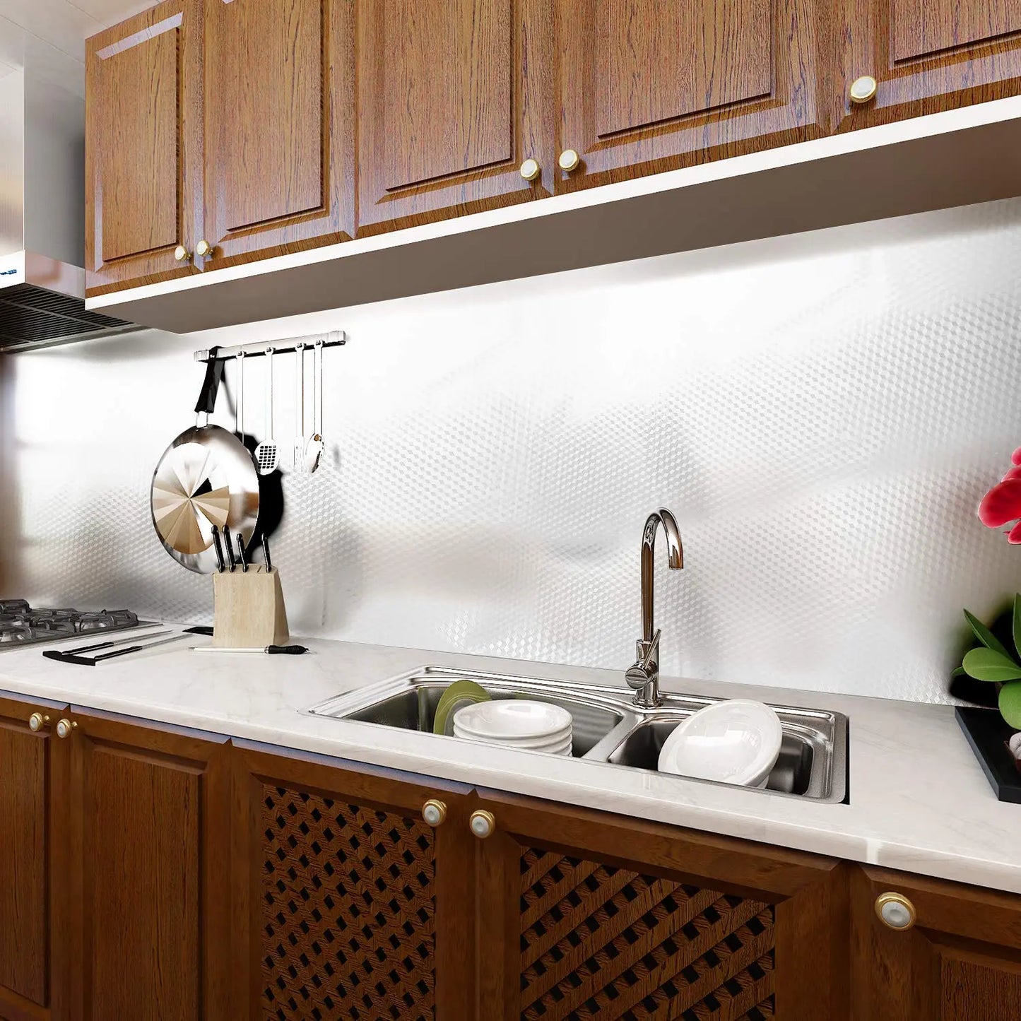 💧Oil-Proof & Waterproof✨ Easy-Clean Kitchen Wallpaper