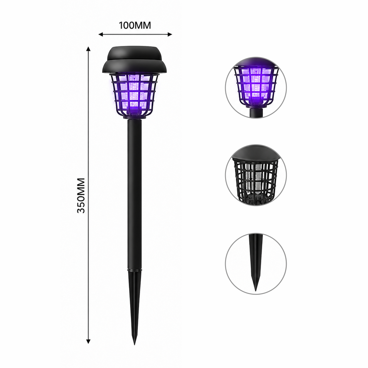 Outdoor Solar LED Mosquito Killer Garden Lamp - Best Stinger for Mosquitoes/Moths/Flies