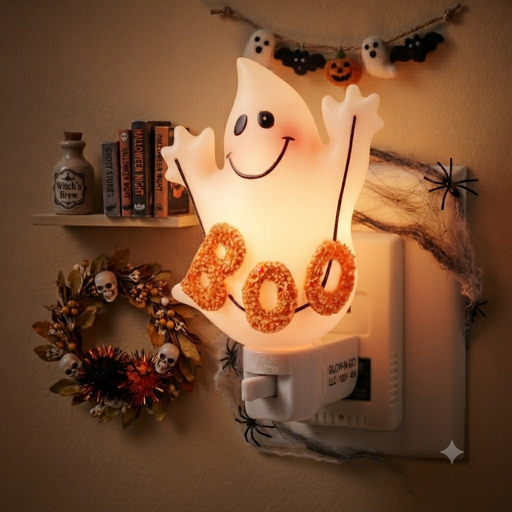 🔥HOT SALE 49% OFF🎃👻Animated Seesaw Ghost Plug In LED Night Light