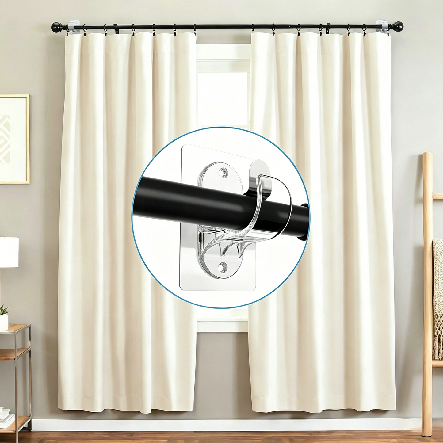 π π¨ Self Adhesive Rod Brackets, No Drill Needed Curtain Rod Holders