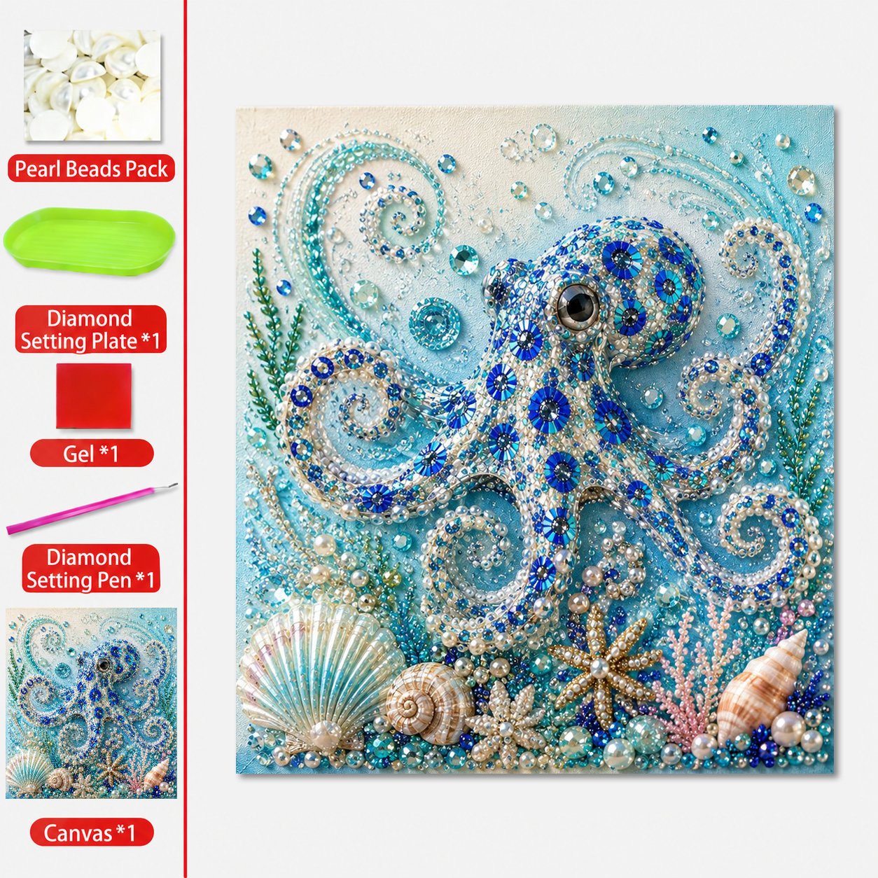 đ⨠Ocean Theme Pearl Art DIY Kit â Relaxing DIY Craft to Create Stunning Coastal Artwork