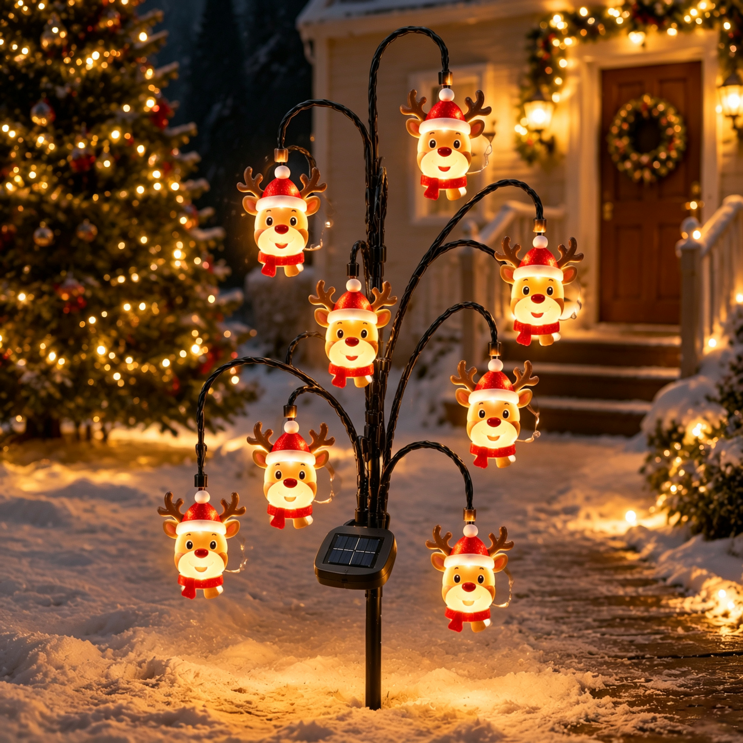 π Christmas Solar Tree Stake Lights | 5 Styles Outdoor Yard Decor