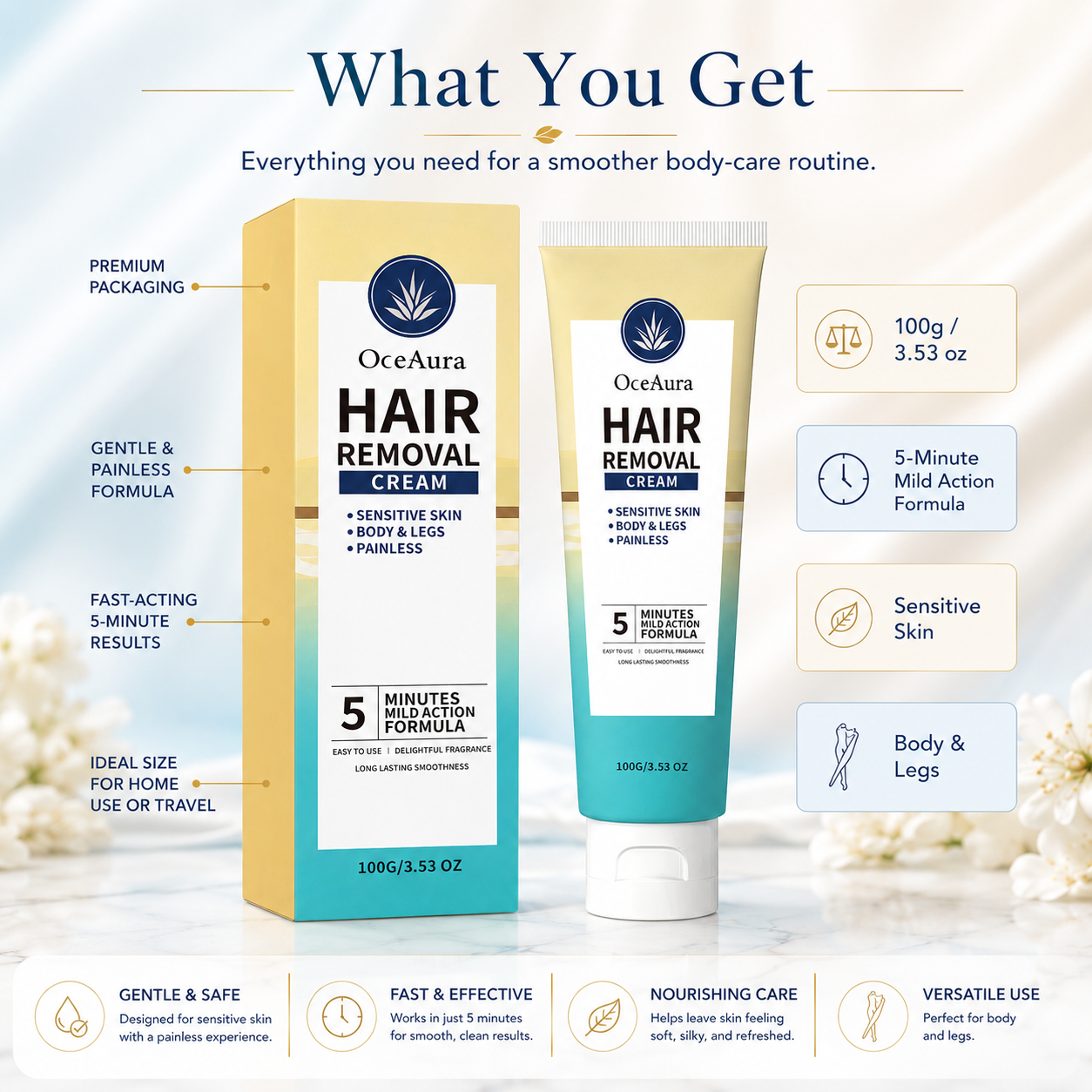 ✨ OceAura Mild Hair Removal Cream