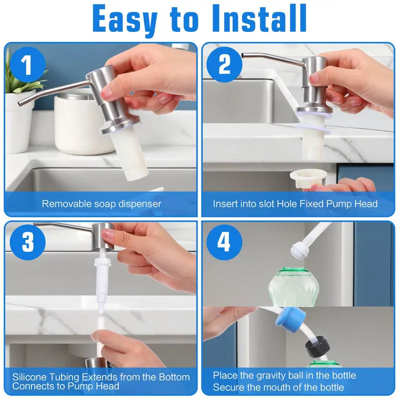 Kitchen Sink Soap Dispenser โ Suitable for Kitchens and Bathrooms; No Need for Frequent Refills