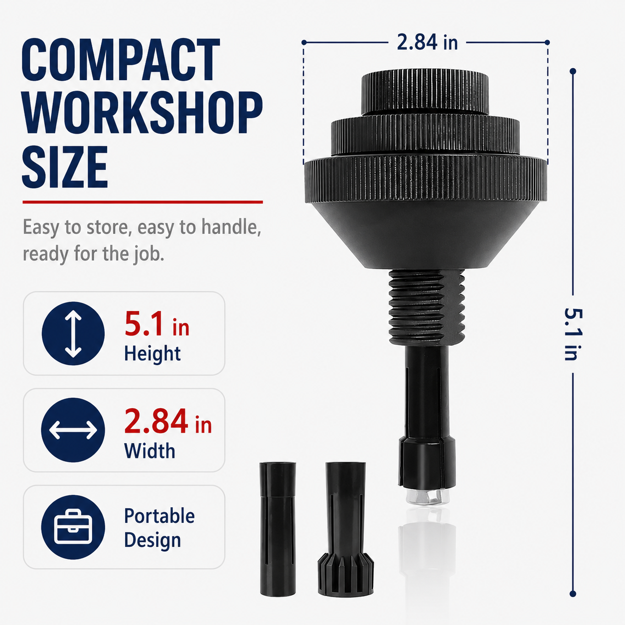 🔧 Universal Single Disc Clutch Alignment Tool with 2 Replaceable Plastic Sleeves for Cars & Light Trucks
