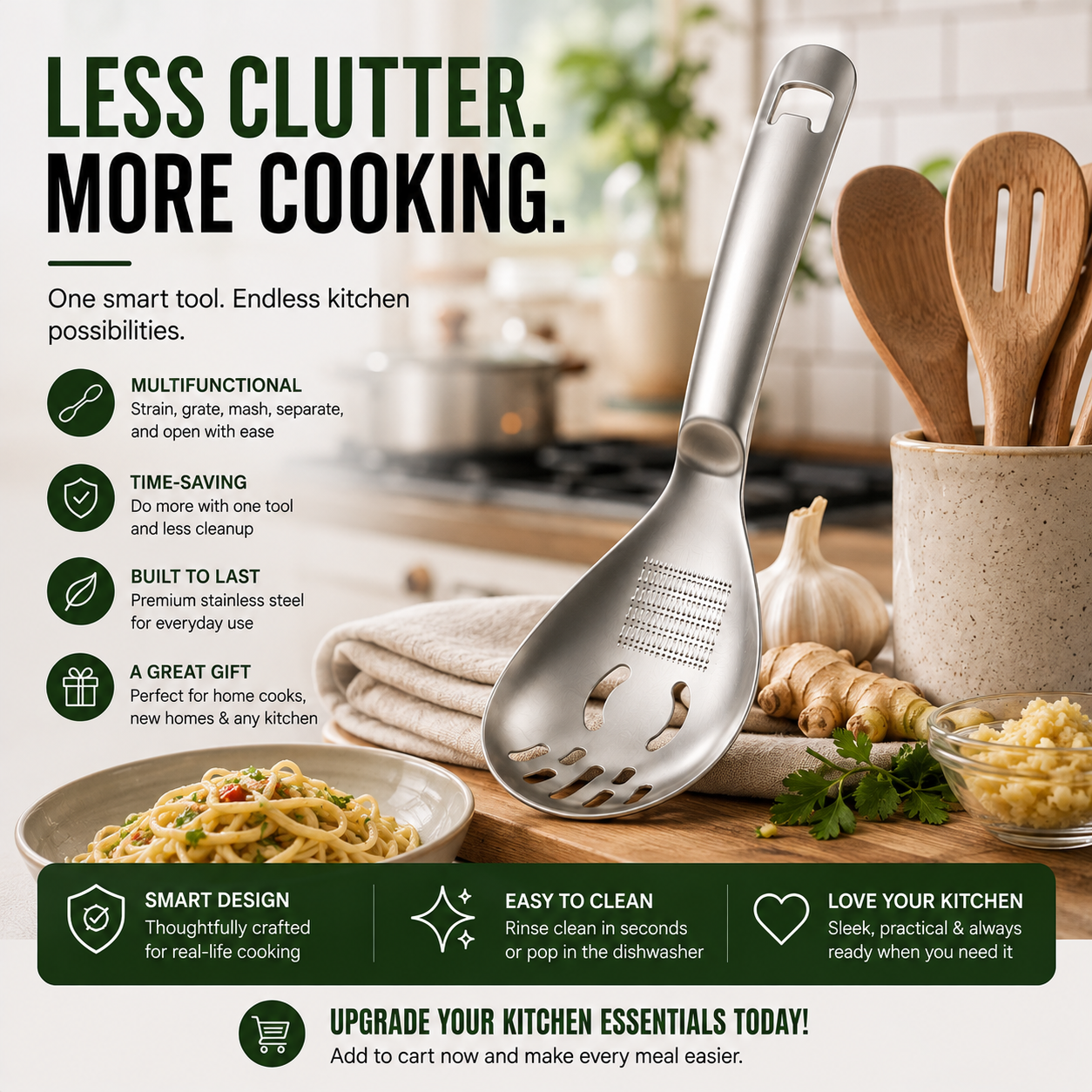 š„304 Stainless Steel Multifunctional Kitchen Spoon