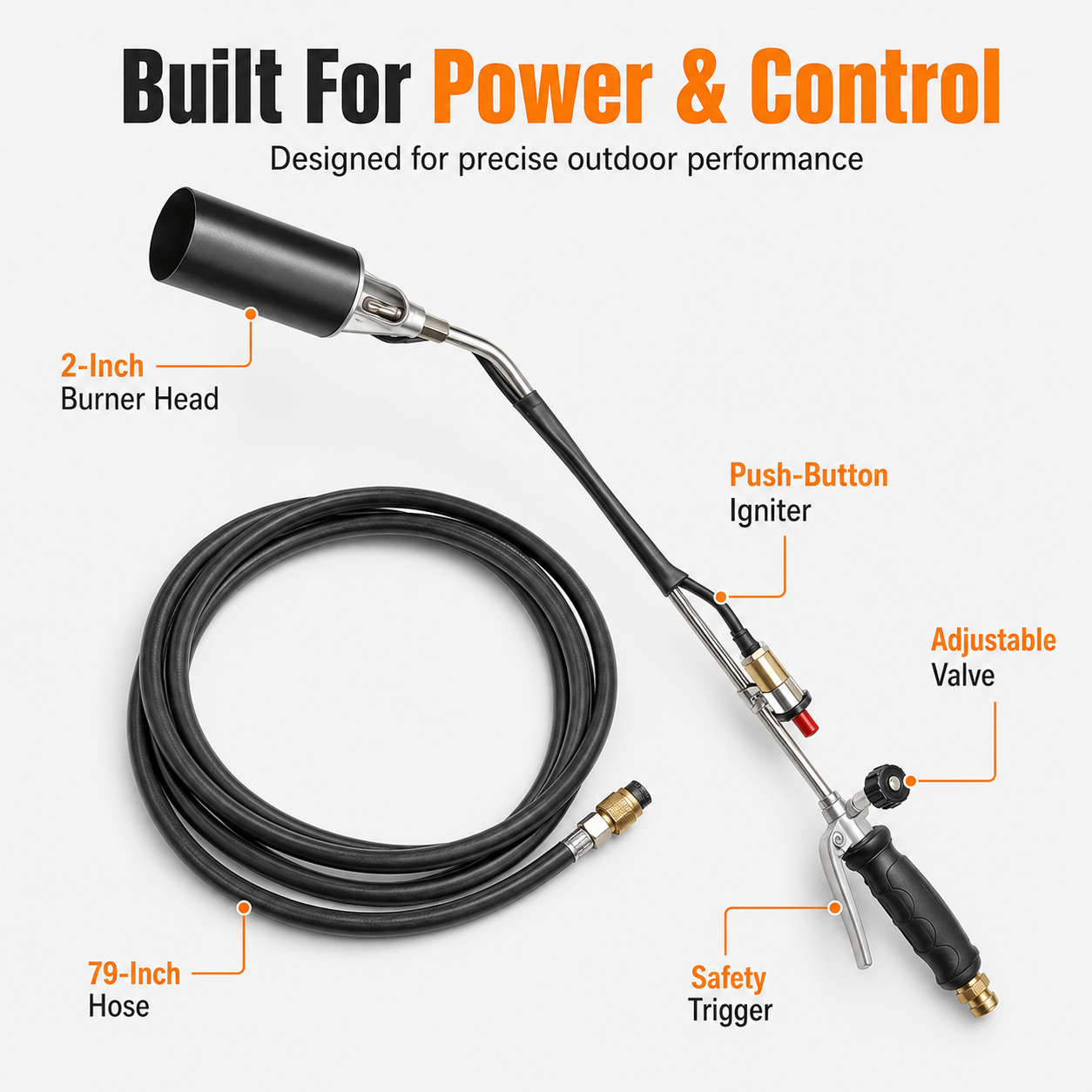 3200°F Propane Weed Burner Torch Kit