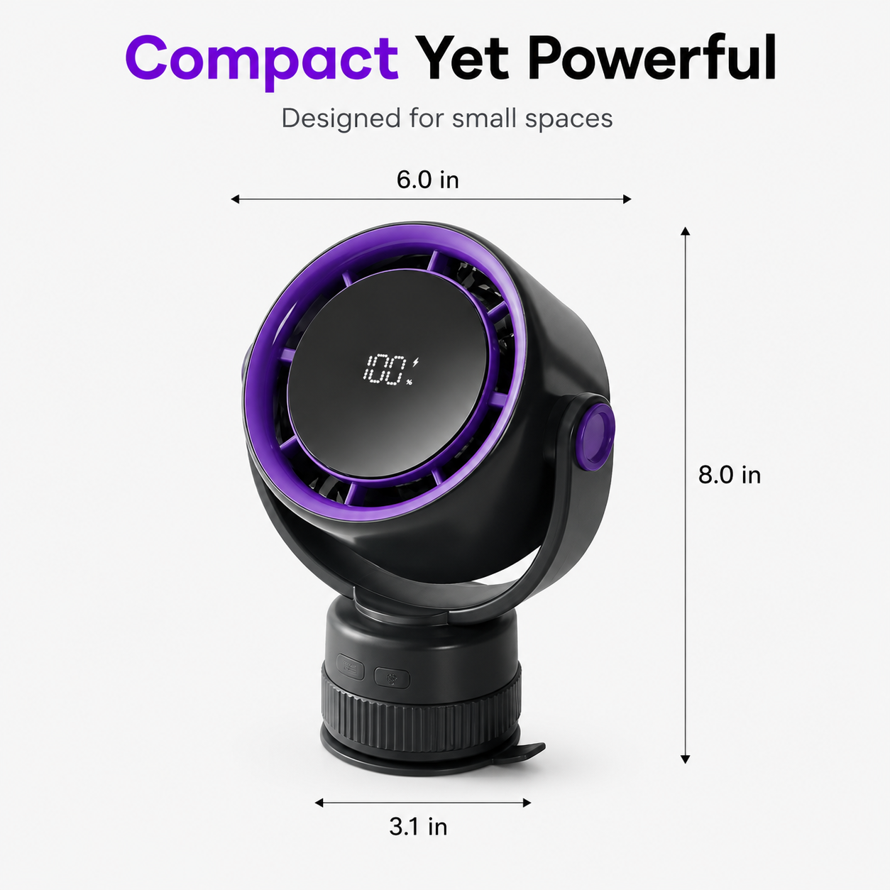 Vacuum Suction Portable Clip Cooling Fan for Car & Bedroom