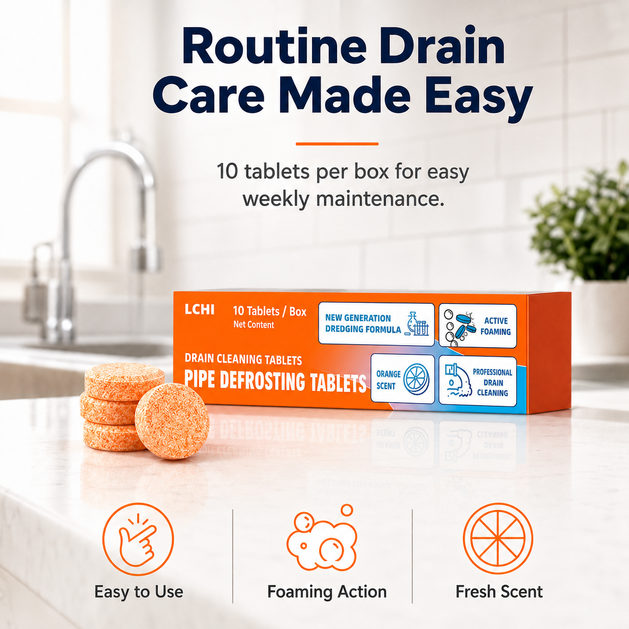 LCHI Active Foam Drain Cleaning Tablets