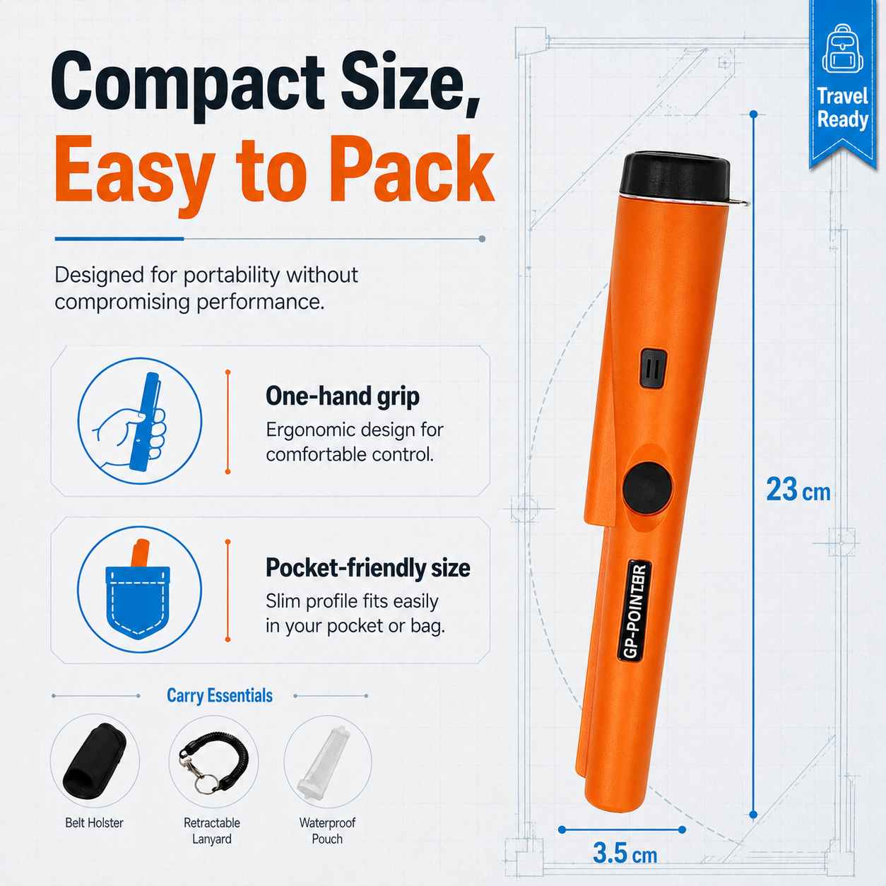 π GP-Pointer Pinpointer Metal Detector β Find More. Faster.