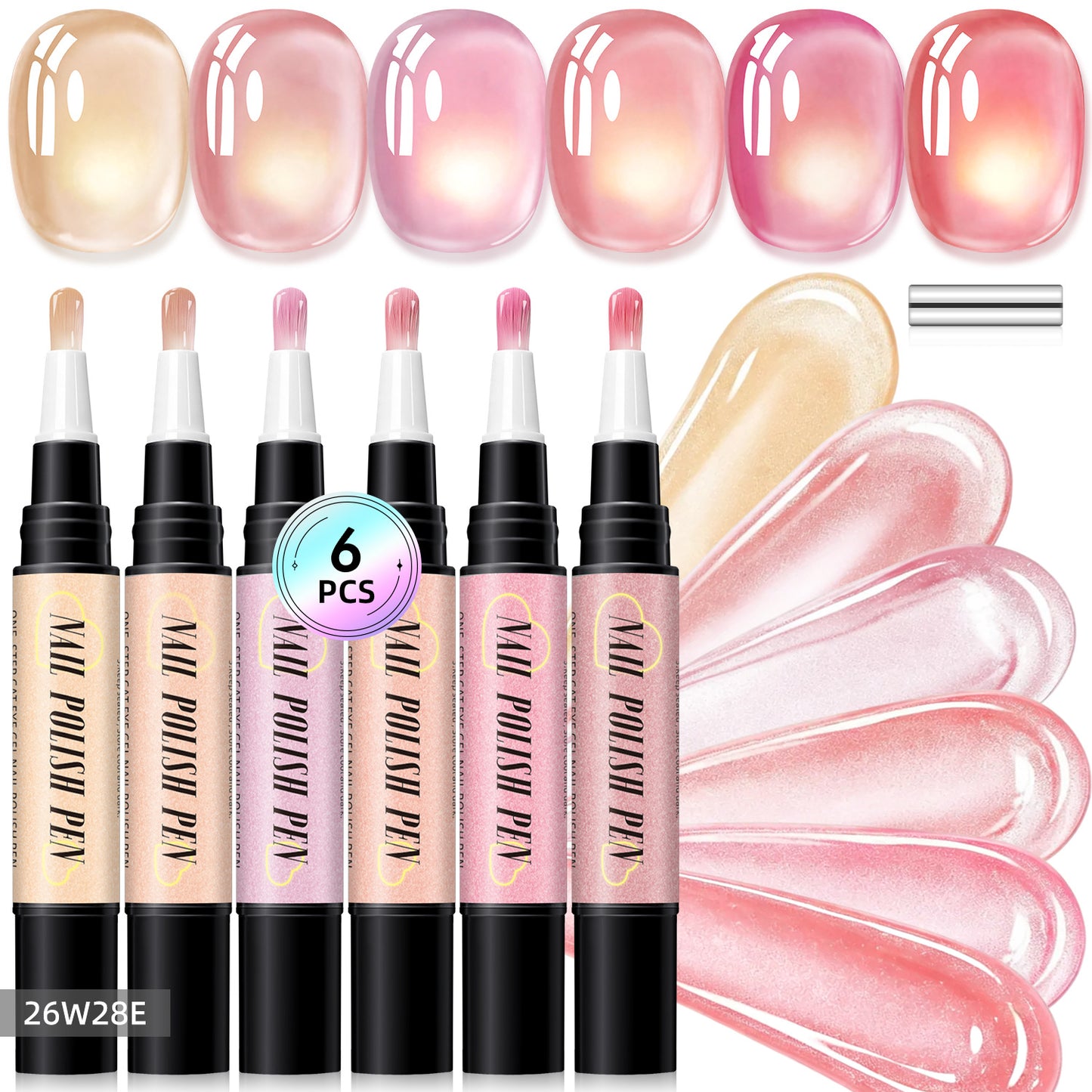 ๐
6PCS One-Step Gel Nail Art Pen Set โ Salon Beauty at Home