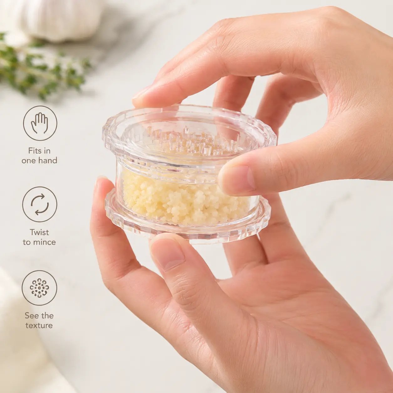 2PCS GET FREE 1 Clear Manual Garlic Twister and Ginger Mincer Tool