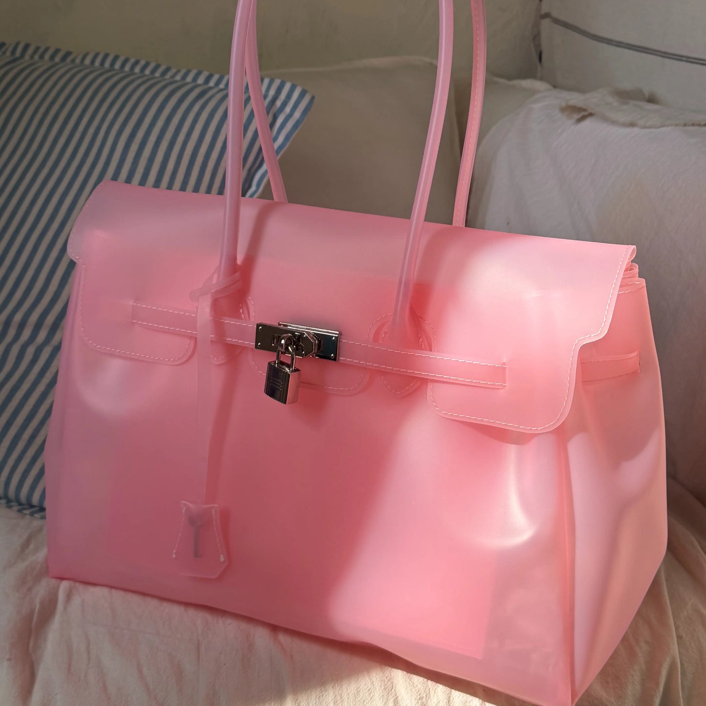 Transparent Jelly Shoulder Bag for Women, Summer TPU Handbag, Beach Tote Purse, Lightweight Crossbody Bag for Vacation & Daily Outfit