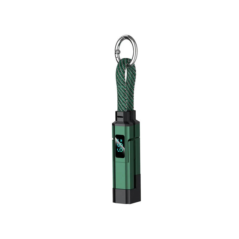 π 4-in-1 Charging Cable with Digital Display & Keychain β Fast-Charging, Kink-Resistant & Compact