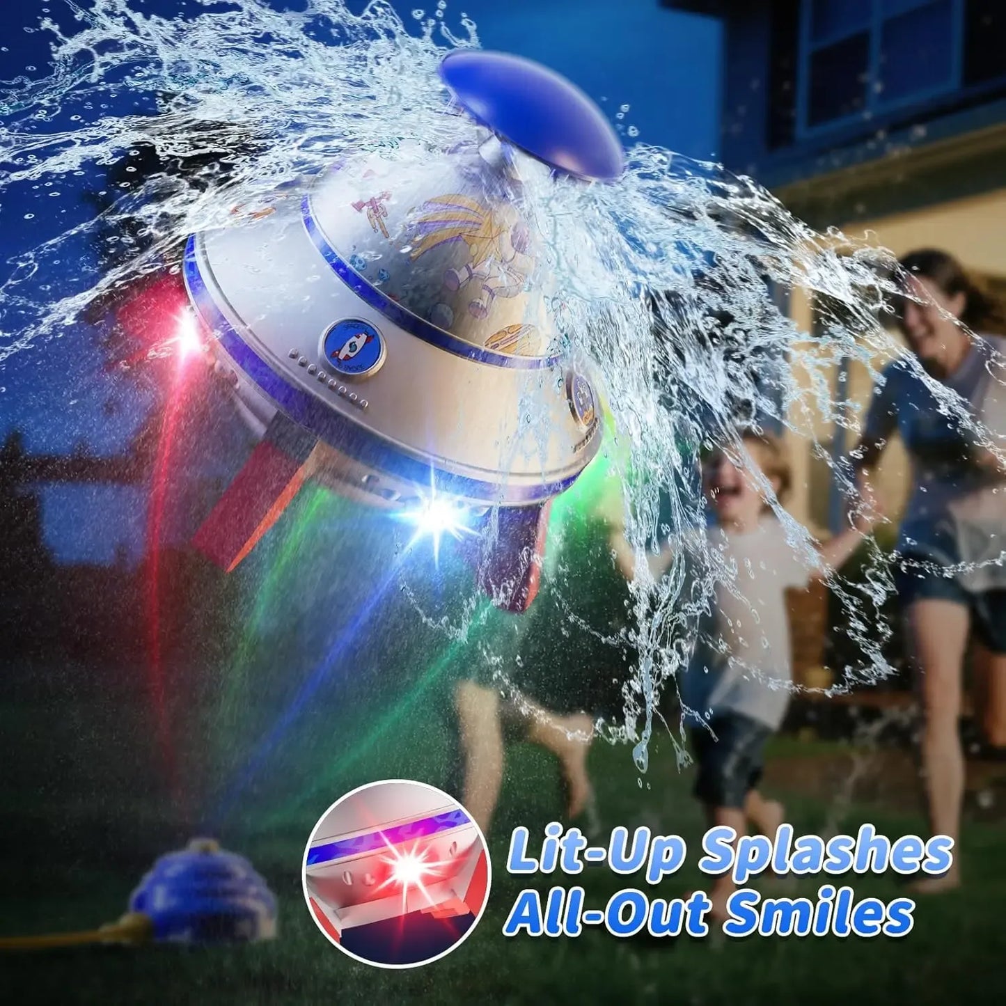 🌈50% OFF TODAY🚀 Spinning UFO Water Sprinkler with Lights