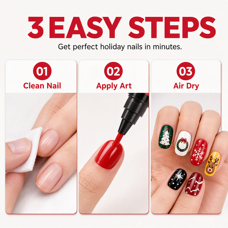 ๐๐
6-Color Christmas Nail Polish Pen Set โ Easy Festive Nail Art at Home