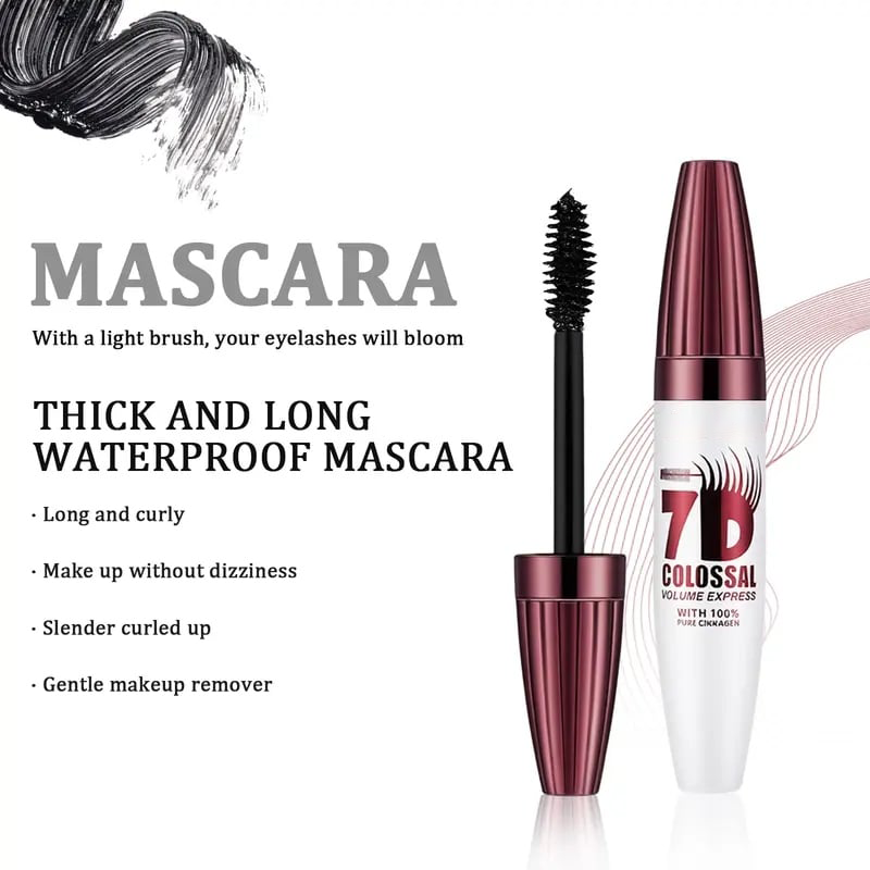 💖7D Waterproof Mascara 👀 Long, Curled & Fuller Lashes All Day ✨