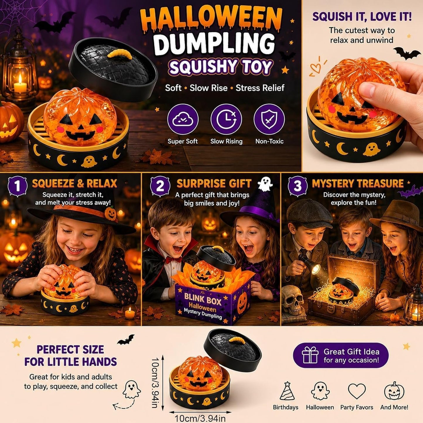 ⚡Hot Sales 49% OFF🔥Cute Halloween Scary Ghost Maruko Squeeze Toy Set