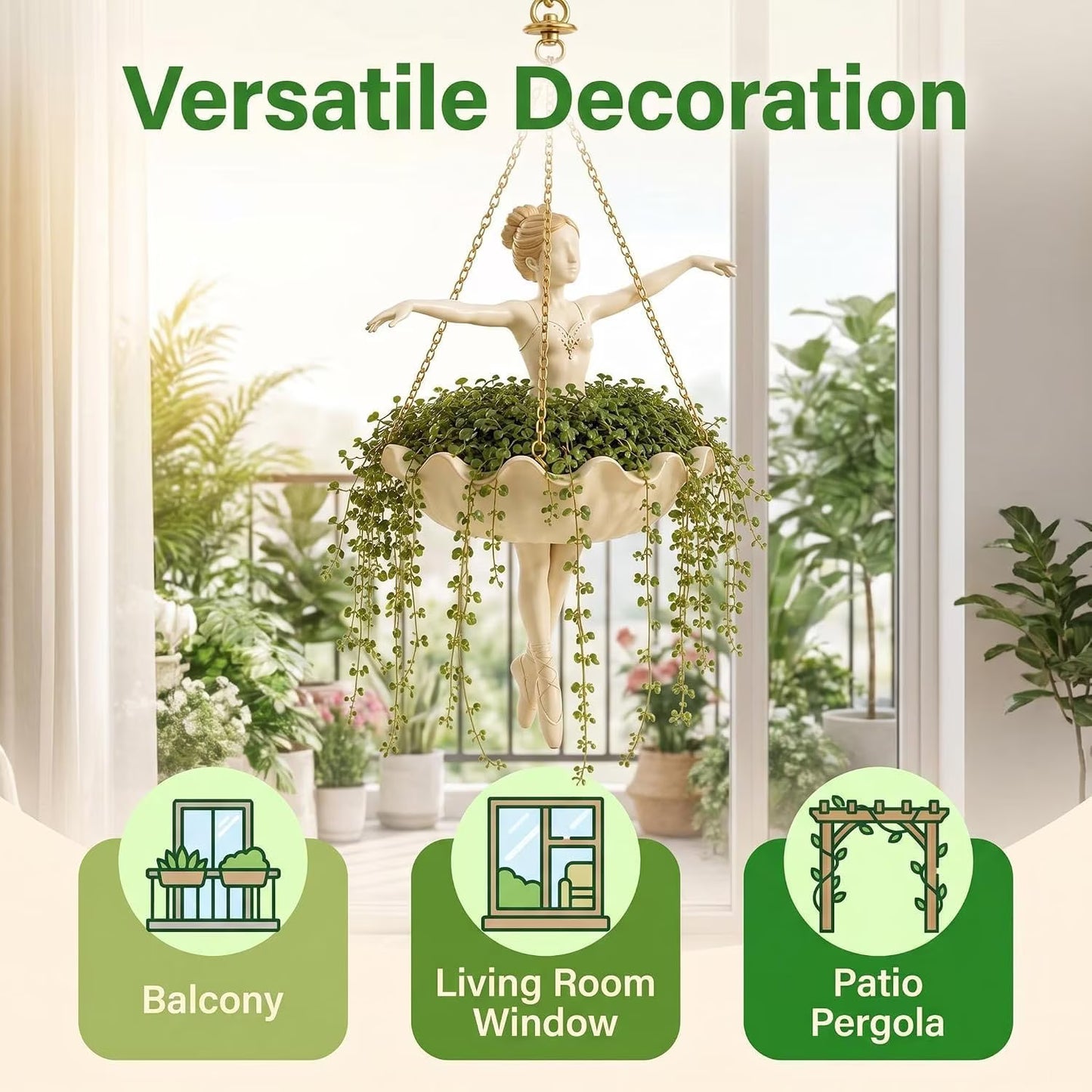 Ballet Dancer Hanging Planter – Elegant Garden Art for Your Favorite Plants 🩰🌿