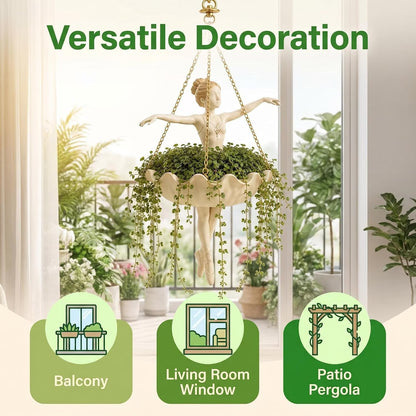 Ballet Dancer Hanging Planter – Elegant Garden Art for Your Favorite Plants 🩰🌿
