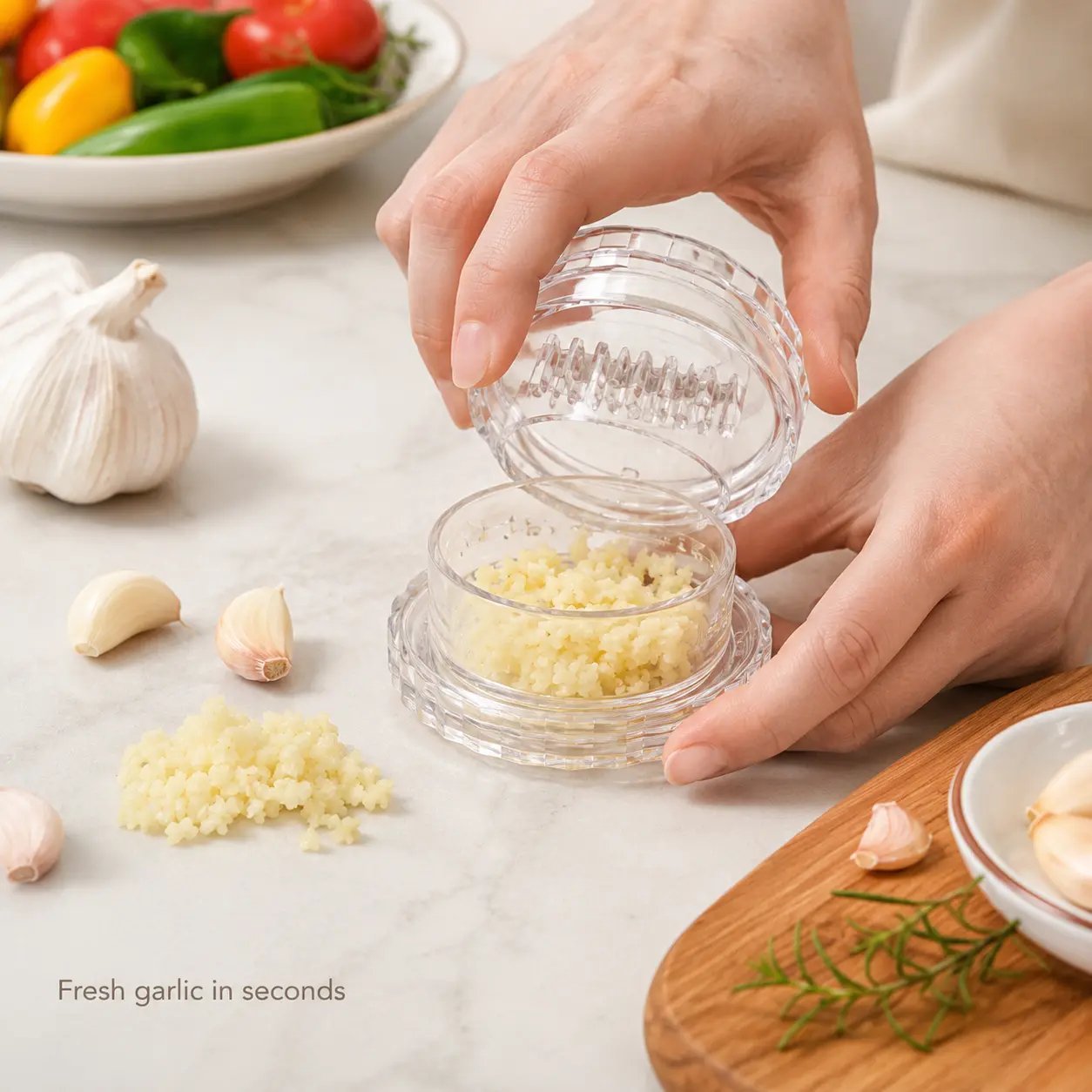 2PCS GET FREE 1 Clear Manual Garlic Twister and Ginger Mincer Tool