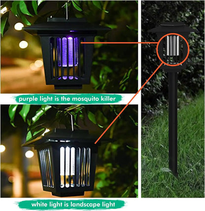 Outdoor Solar LED Mosquito Killer Garden Lamp - Best Stinger for Mosquitoes/Moths/Flies