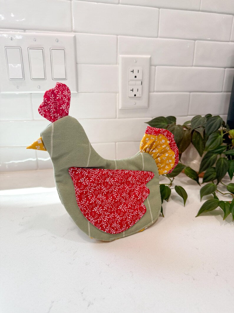 Handmade Chicken Oven Mitt & Pot Holder