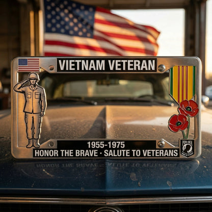 Vietnam Veteran Tribute License Plate Frame