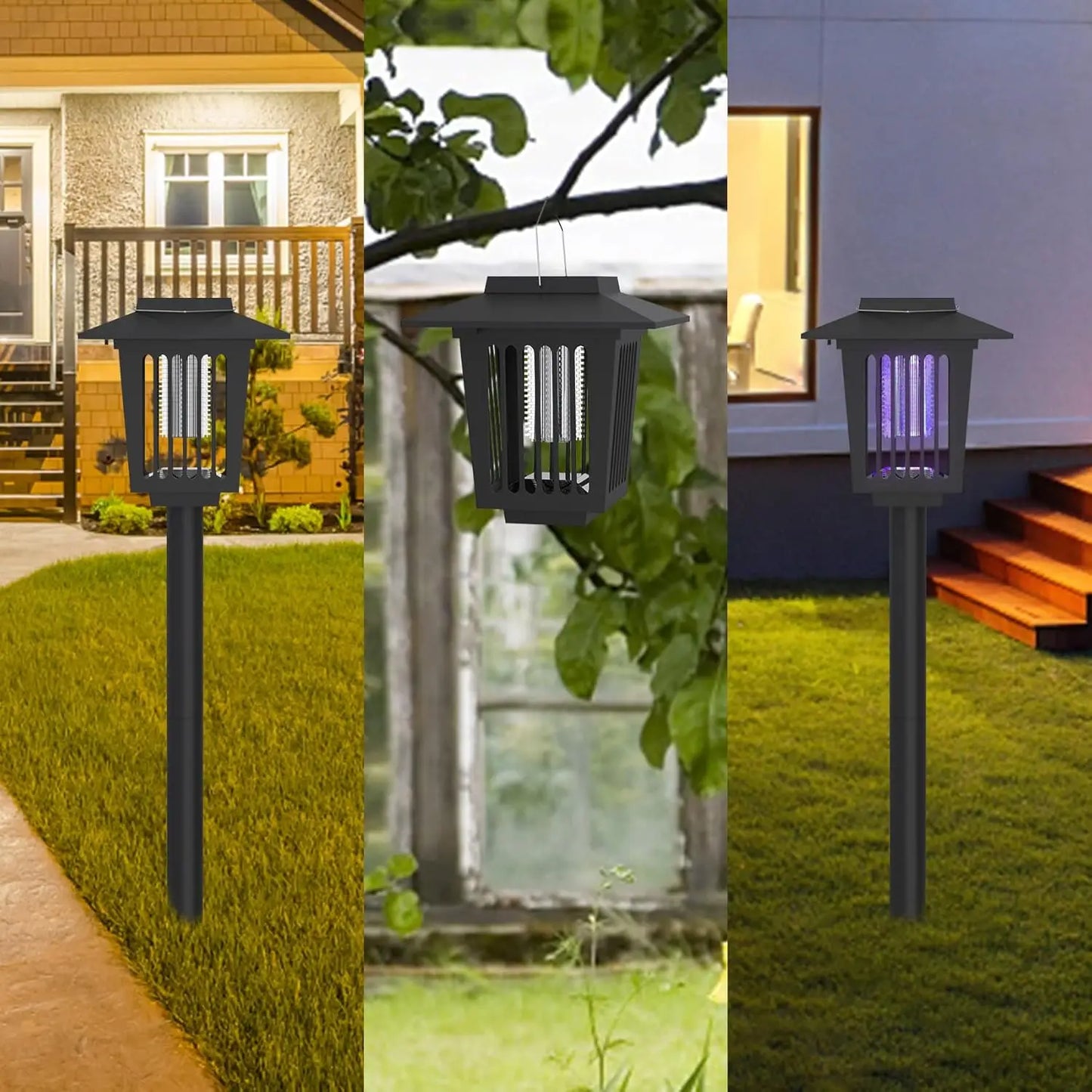 Outdoor Solar LED Mosquito Killer Garden Lamp - Best Stinger for Mosquitoes/Moths/Flies