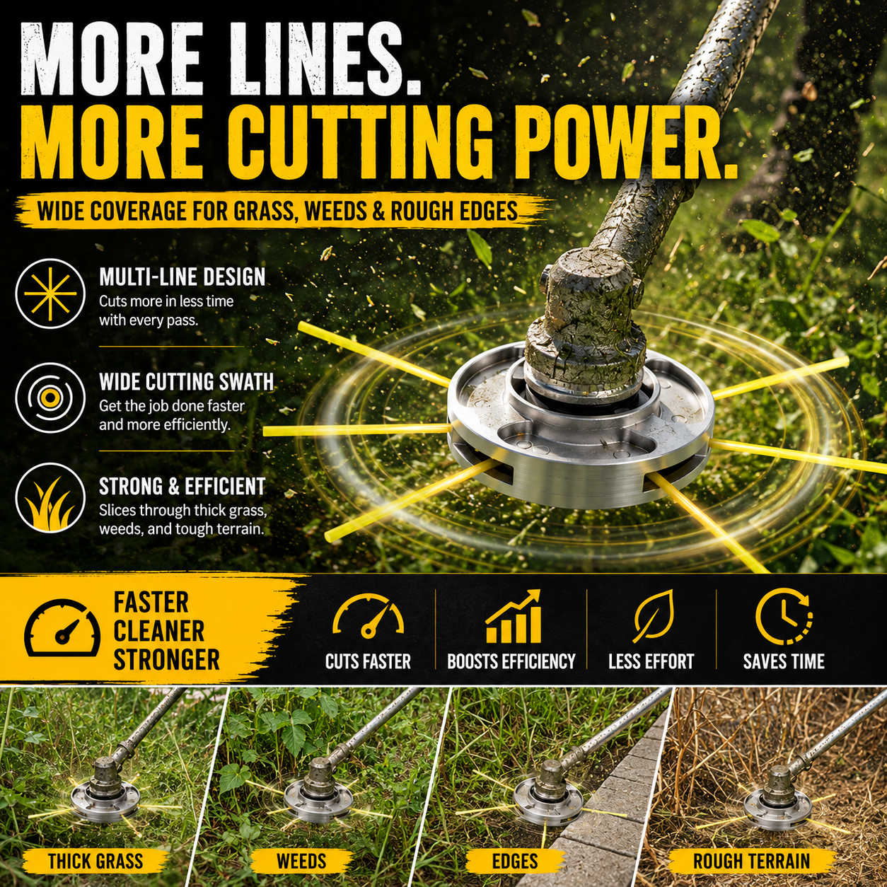 🌿 Universal Aluminum Grass Trimmer Head | Heavy-Duty Brush Cutter Replacement.