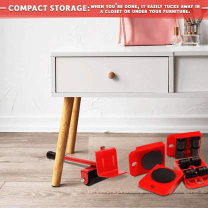 🏠600 Lbs Furniture Moving Dolly Lifter Kit with 360° Rotating Wheels for Heavy Furniture & Peel Stick Floors🪜