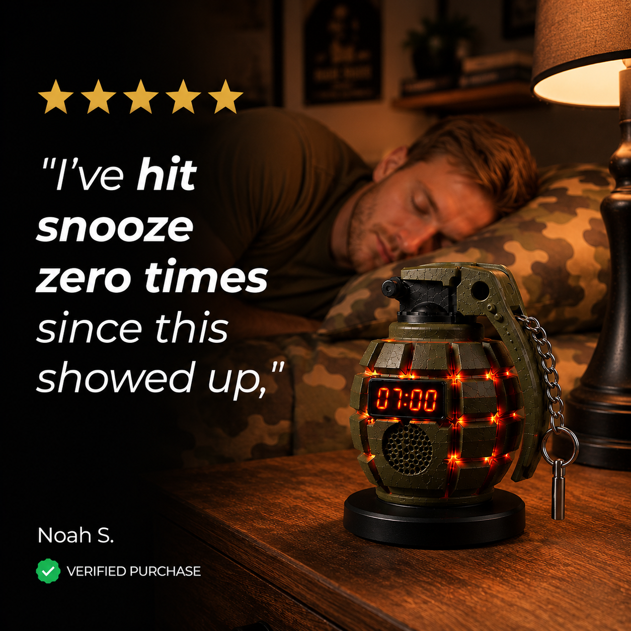 💣50% OFF TODAY⏰ Grenade Alarm Clock – Wake Up Like Never Before