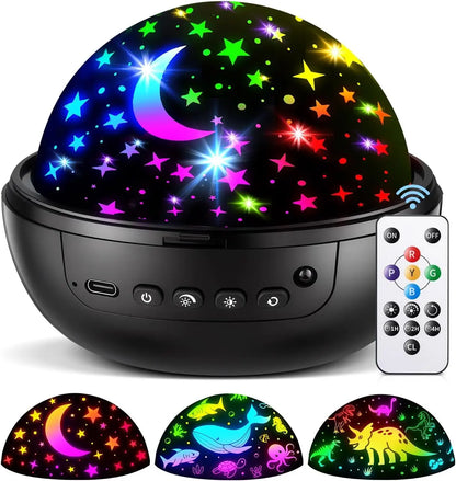 Magical 5-in-1 Kids Star Projector 🌙✨ 91 Light Effects • Remote Control • 360° Rotation • Perfect Bedtime Gift
