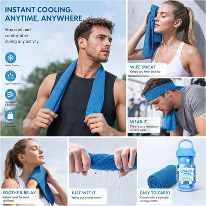 💦Summer Hot Sale -⚡50K+ SOLD!❄️Cold Sweat Towel You Can Use Anywhere, Anytime! Reusable Soft Absorbent Cooling Portable