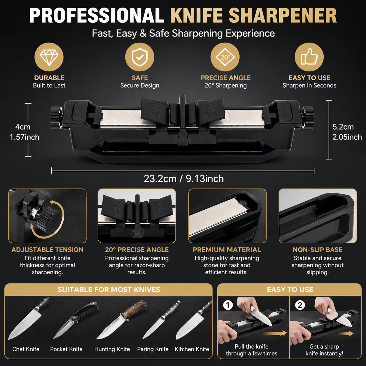 🛠️🔪Precision Knife Sharpener – Restore Razor-Sharp Edges in Minutes