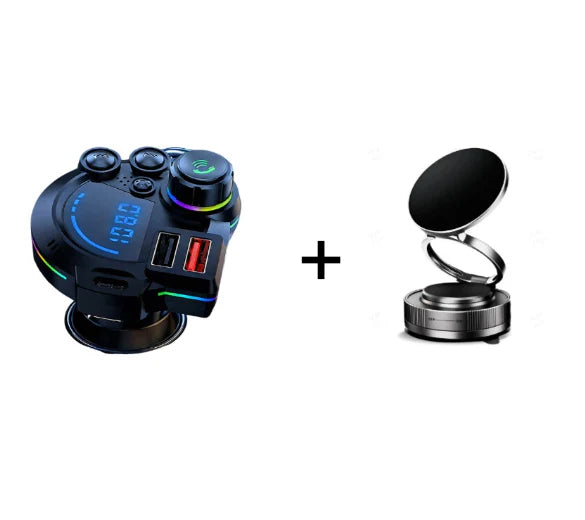 [Father’s Day Gift🎁] PD 30W Type-C Car Charger & Bluetooth 5.3 FM Transmitter Wireless MP3 Player with Dual USB Ports, Bass Sound Enhancer