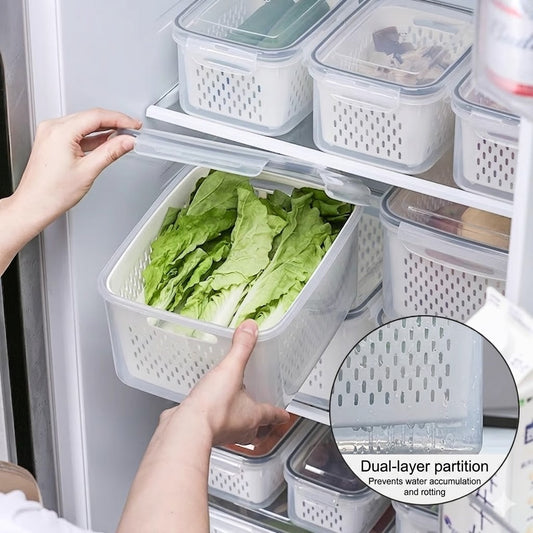 4-in-1 Functionality Food Storage Containers Stackable, Space-Saving Design