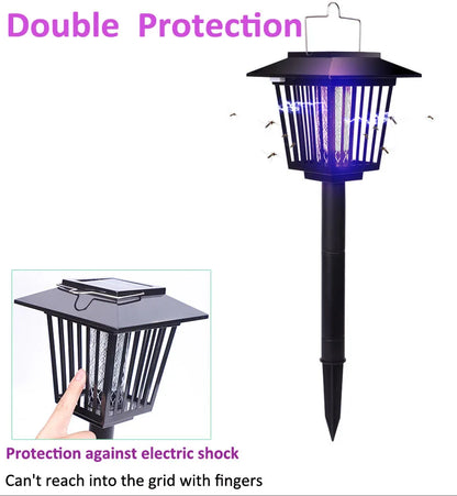Outdoor Solar LED Mosquito Killer Garden Lamp - Best Stinger for Mosquitoes/Moths/Flies
