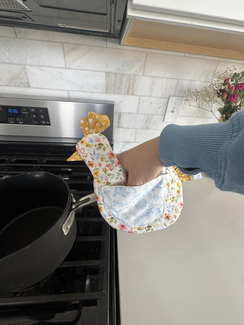 Handmade Chicken Oven Mitt & Pot Holder