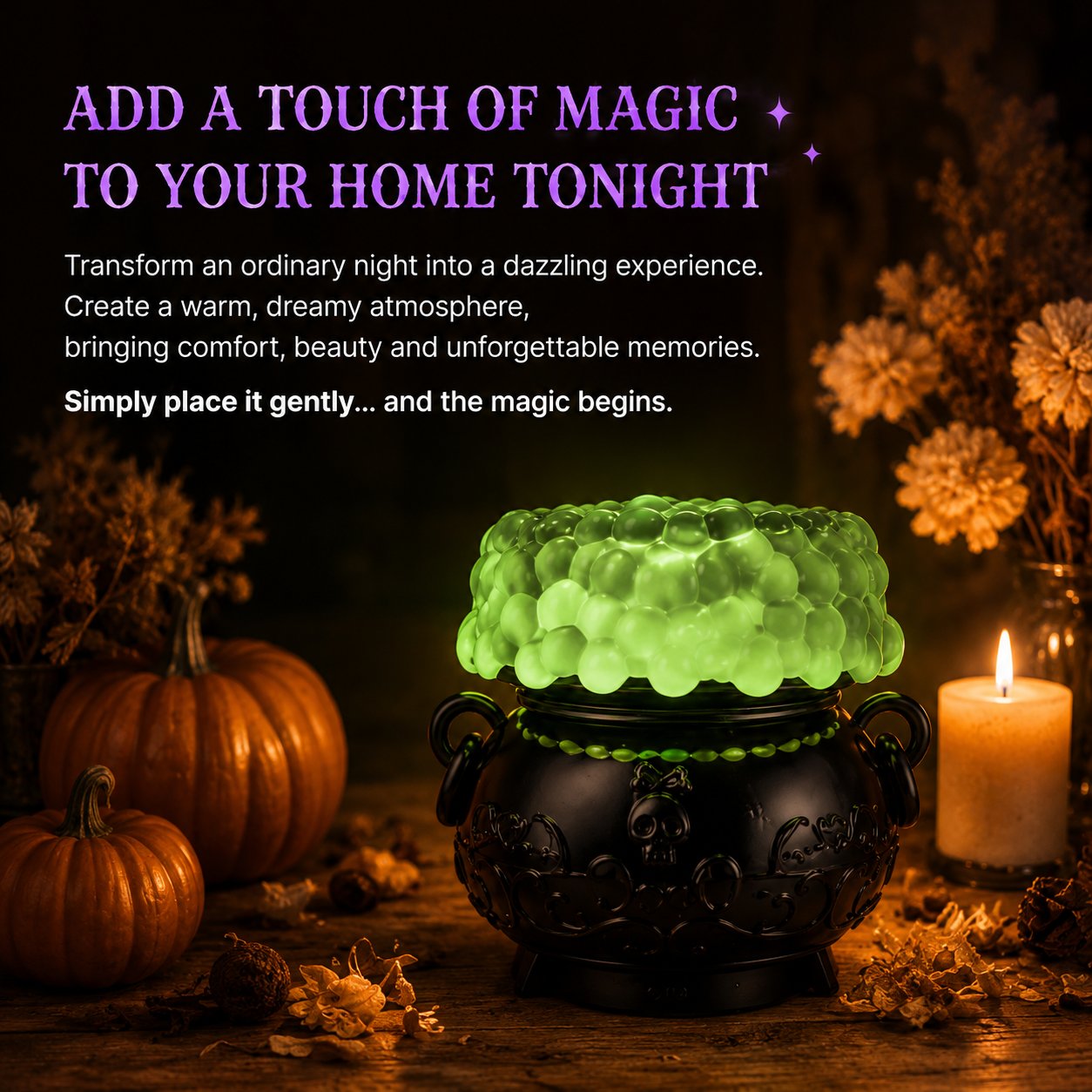 ✨Hot Sale 49%OFF👻Light-up Color-changing Cauldron Waterglobe