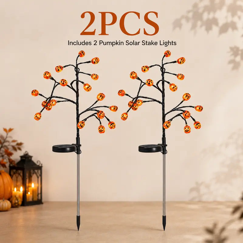 🎃 Pumpkin Solar Stake Lights  – Halloween Outdoor Yard Decor