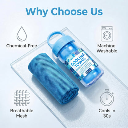 💦Summer Hot Sale -⚡50K+ SOLD!❄️Cold Sweat Towel You Can Use Anywhere, Anytime! Reusable Soft Absorbent Cooling Portable