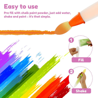 🌈 Giant Washable Sidewalk Chalk Paint Set – Just Add Water! 💦 Non-Toxic, Safe & Easy to Clean Outdoor Toy for Kids 🖍️