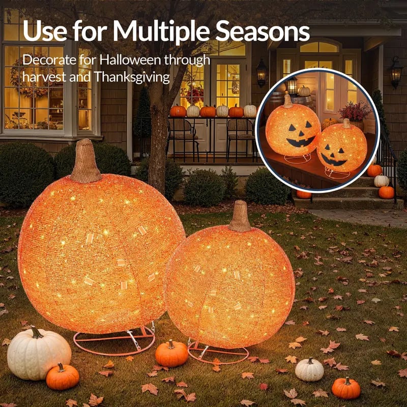 ⚡Hot Sales 49% OFF🔥2pc Lighted Pop-Up Outdoor Pumpkin Set