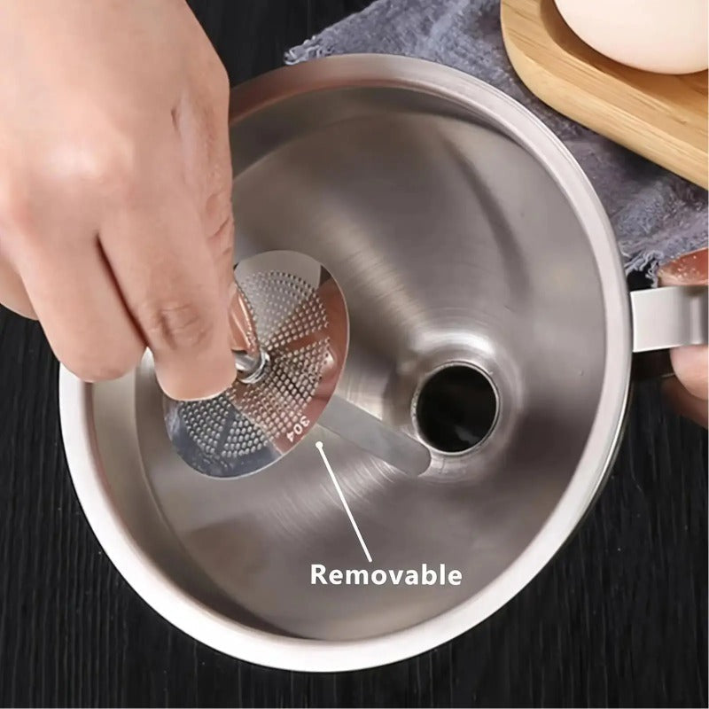 304 Stainless Steel Kitchen Oil Funnel（with filter）