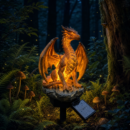 🐉 Dragon Solar Garden Light – Golden Ember LED Outdoor Garden Decor