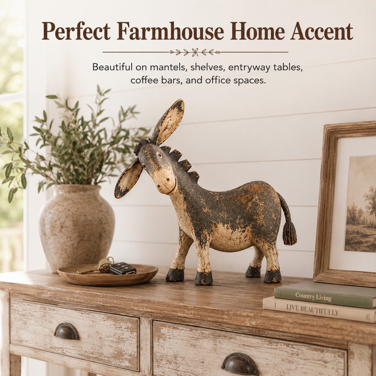 🫏Rustic Donkey Figurine for Farmhouse Decor