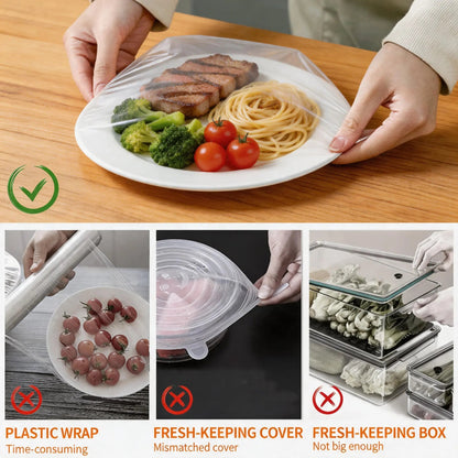 🥗100 Piece Elastic Reusable Bowl Covers for Freshness and Odor Protection