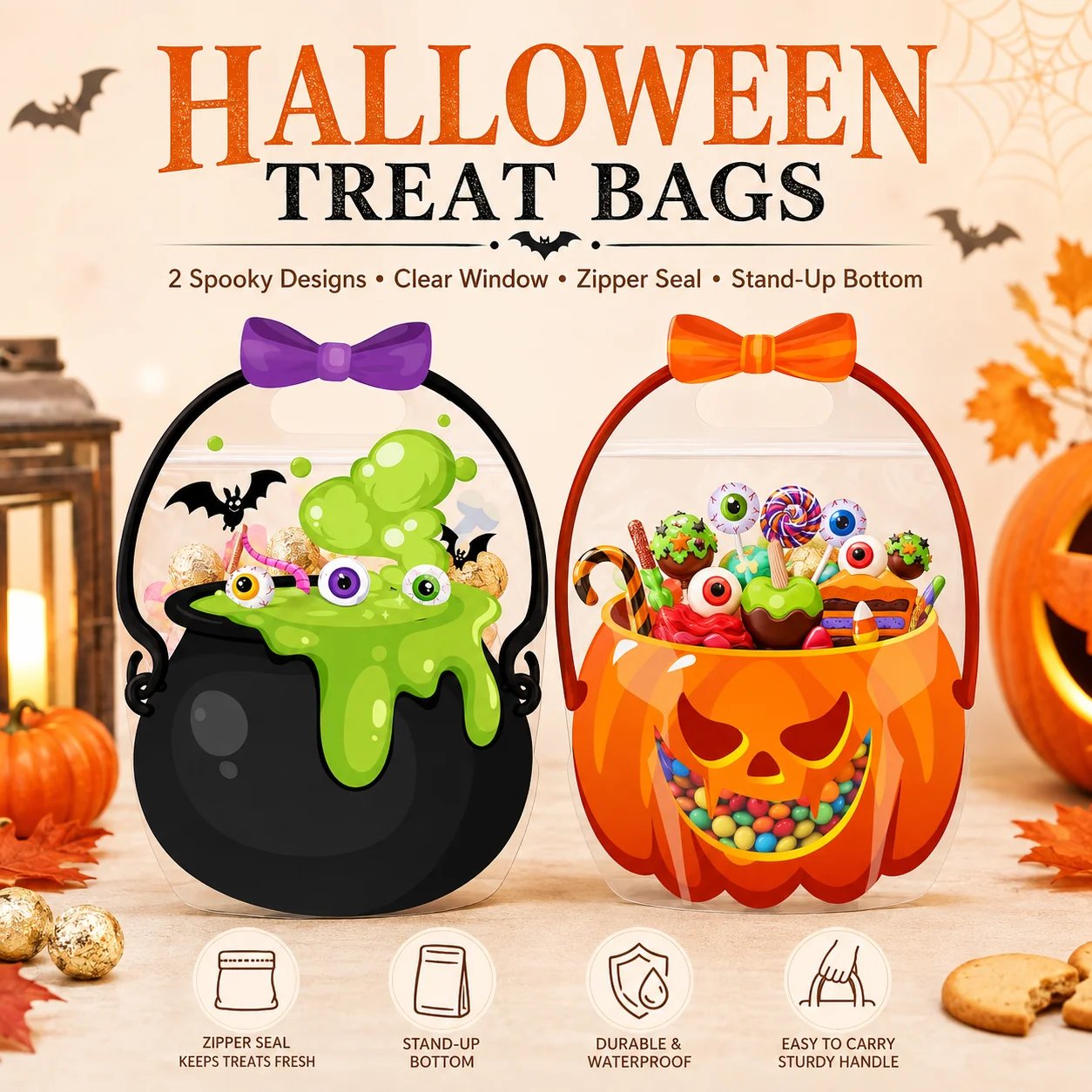 👻 EARLY HALLOWEEN DEAL 50% OFF 🎃 Fun Halloween Treat Bags for Parties & Trick-or-Treat