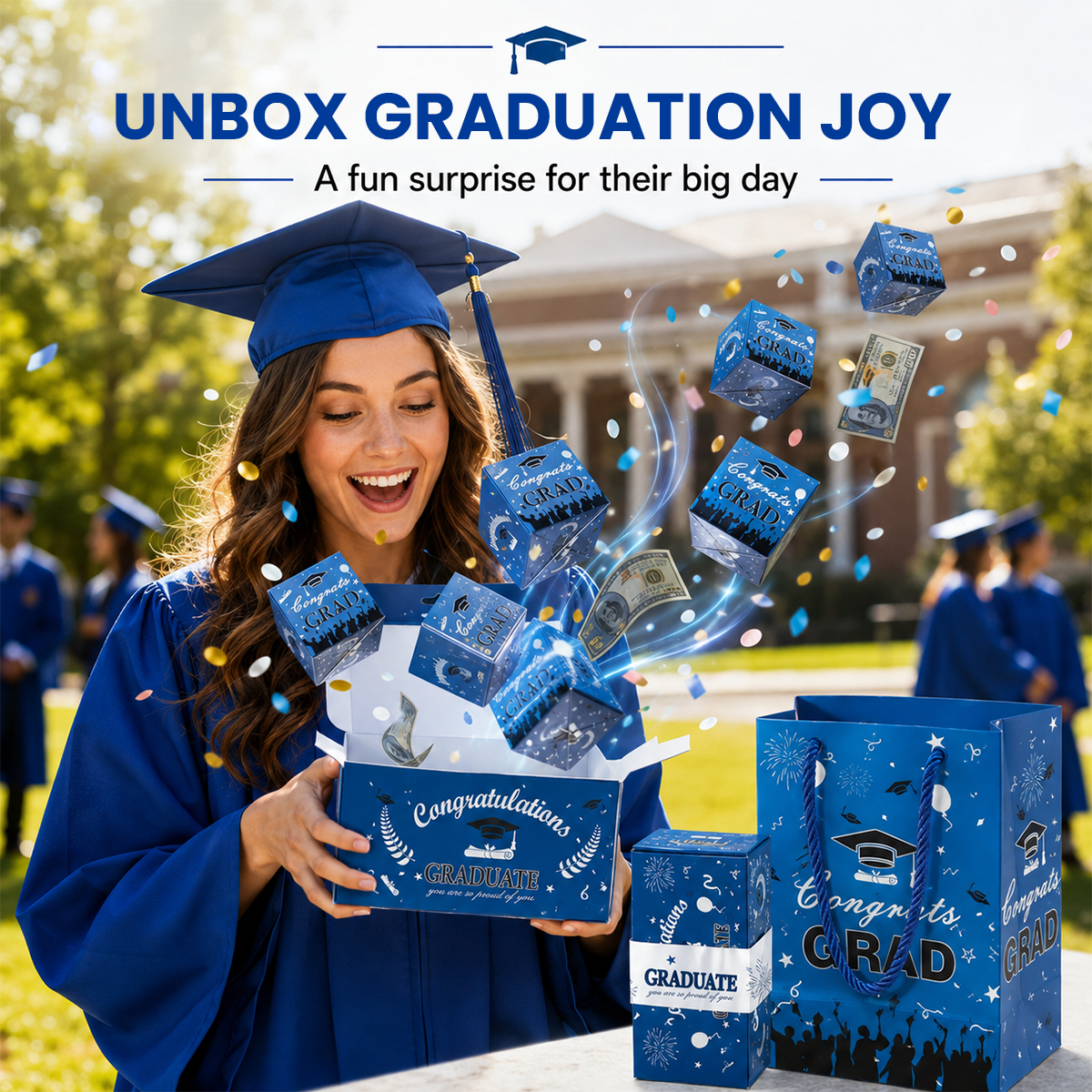 🔥2026 Graduation Surprise Pop-Up Gift Box - Creative Folding Bounce Envelope Box